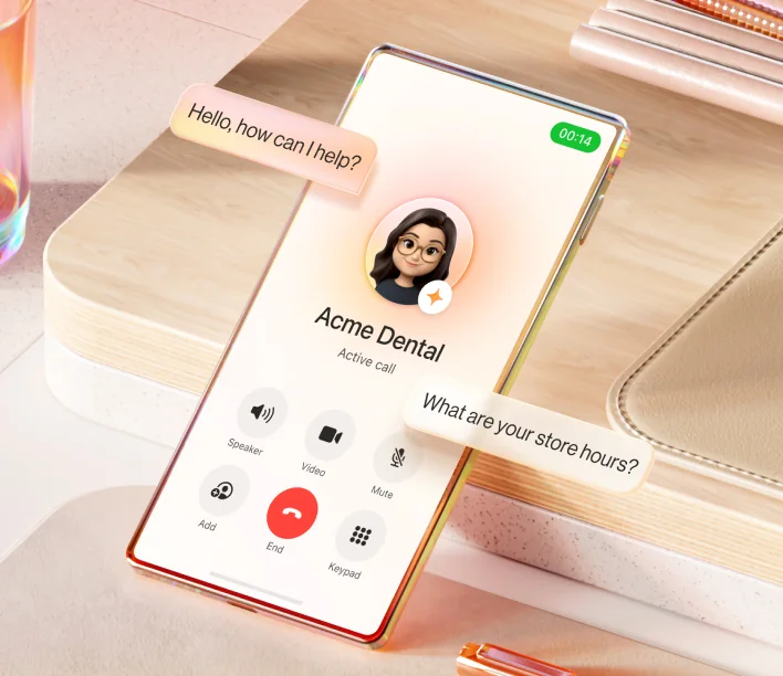 RingCentral AI Receptionist answering a call for a dental office